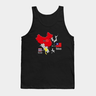 where is taiwan world map | taiwan location map_not Thailand and China_green Tank Top